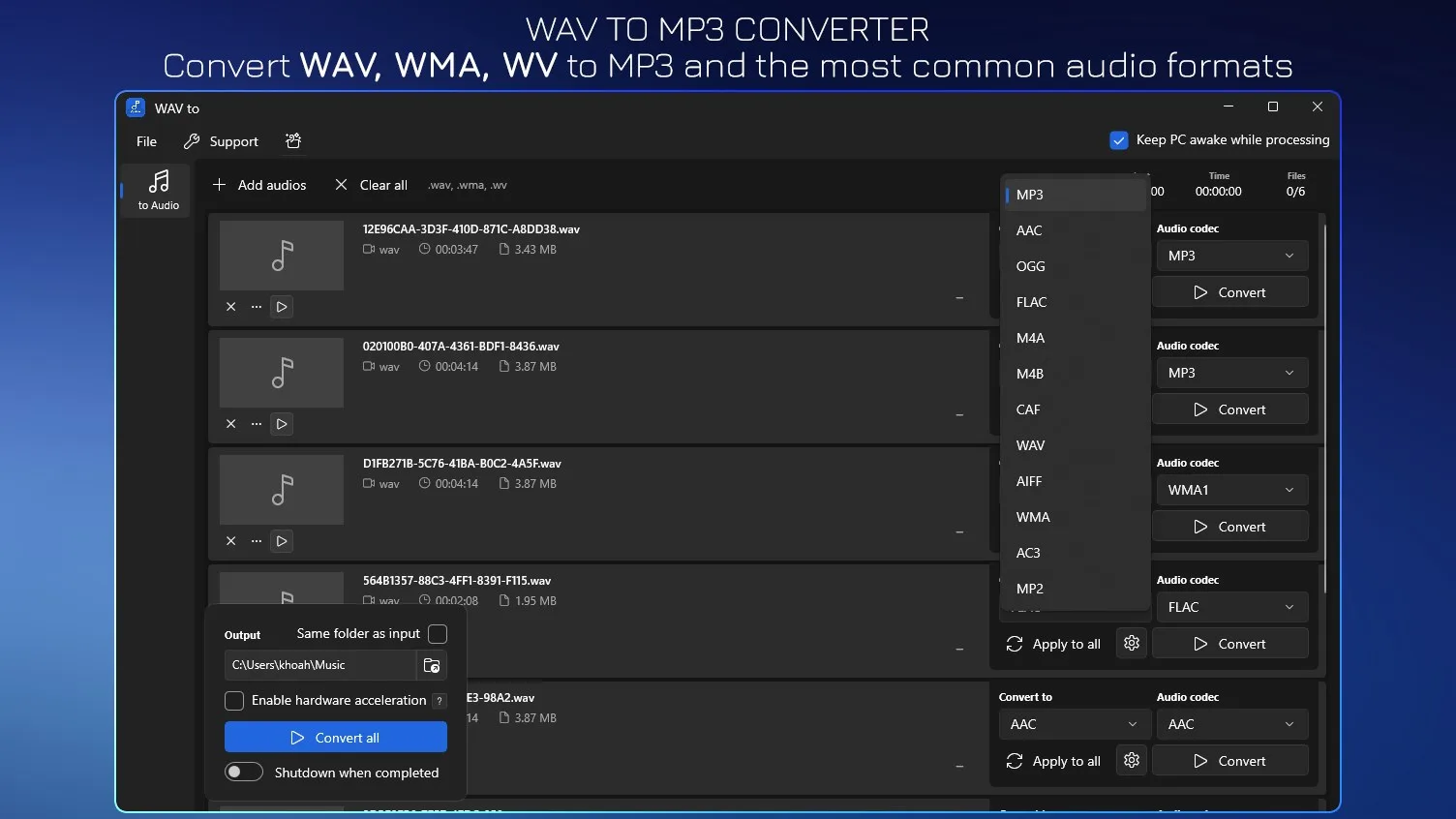 WAV to MP3 - WAV to OGG screenshot 1