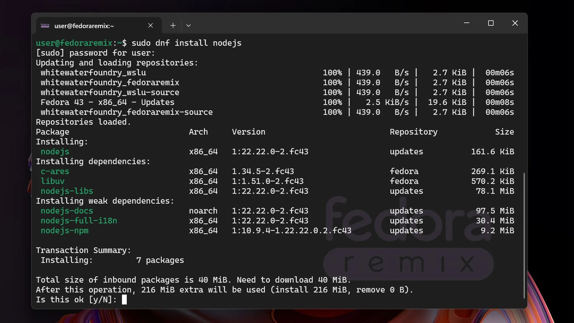 Fedora Remix for WSL screenshot 5
