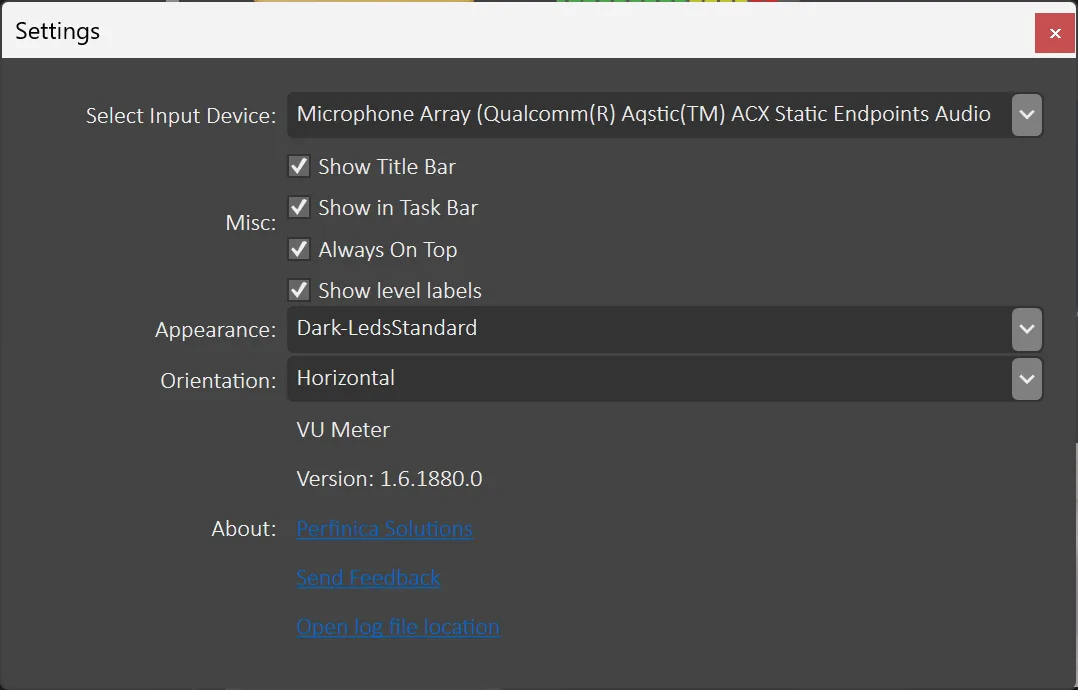 VU Meter screenshot 2