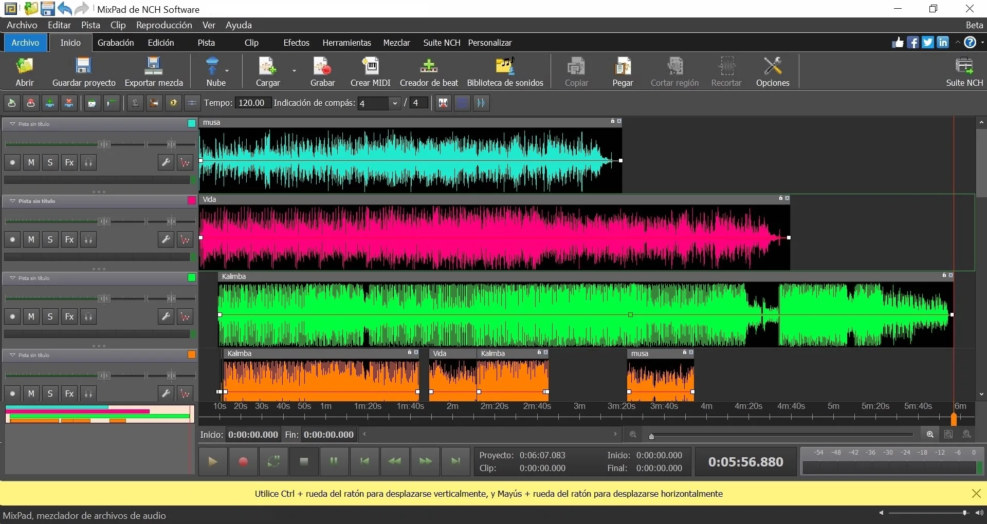 MixPad, mezclador multipista screenshot 1