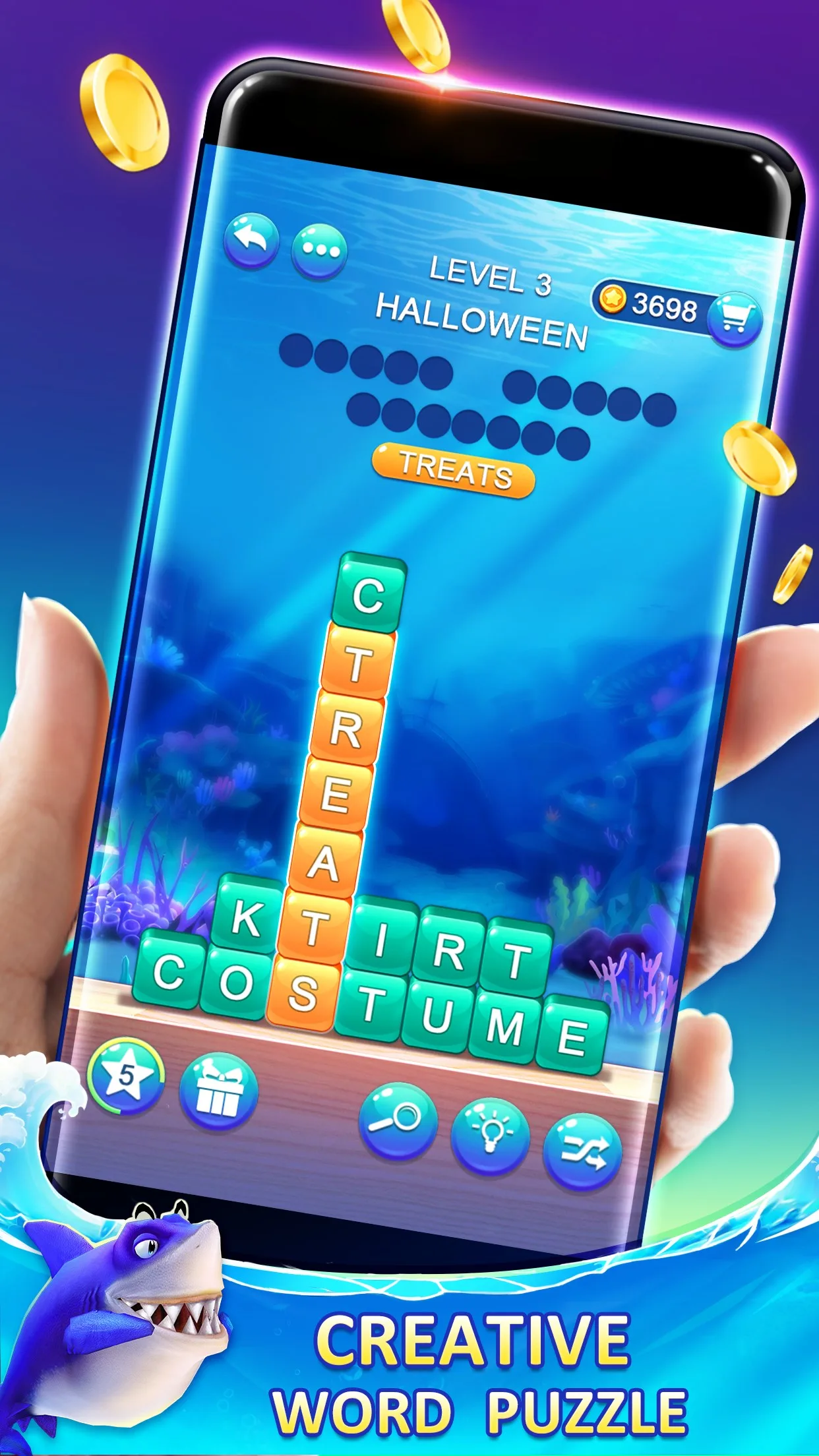 Words Game 2020: Ocean Stack Crush screenshot 2