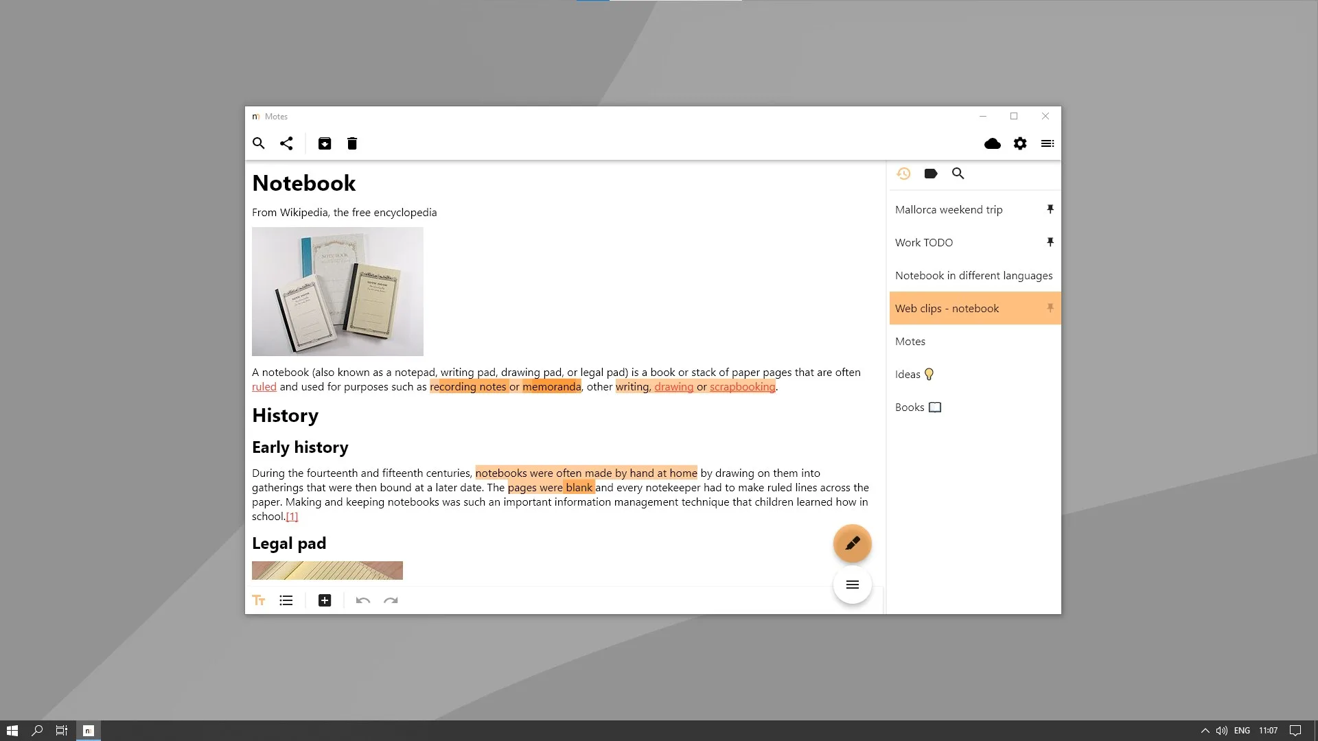 Motes - modern notes screenshot 2