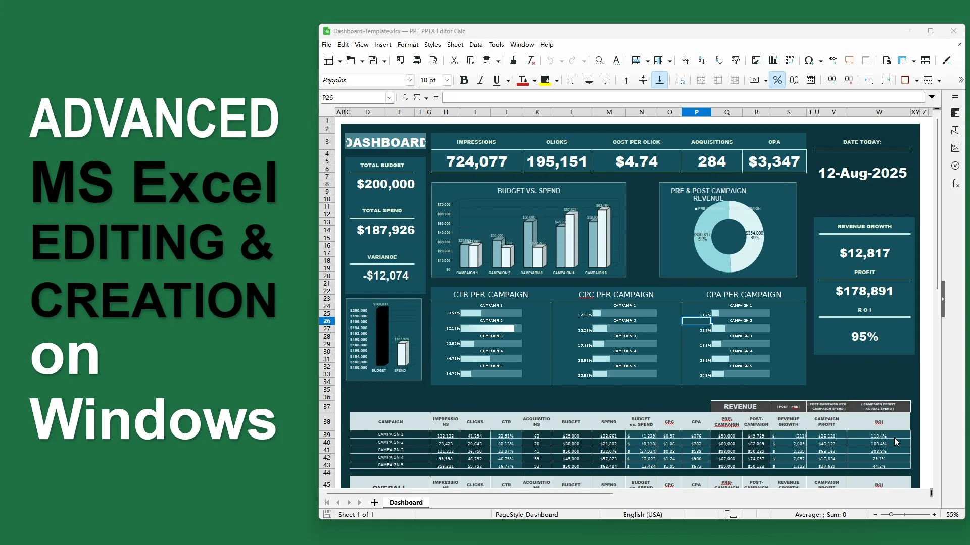 XLS XLSX Editor screenshot 1