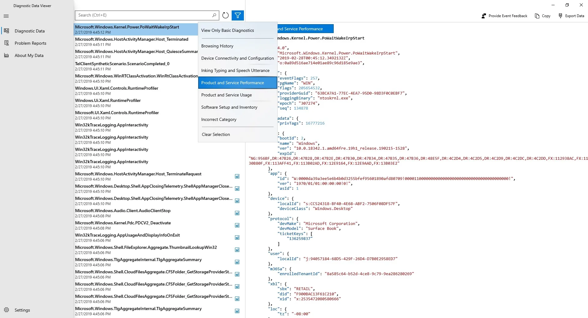 Diagnostic Data Viewer screenshot 3