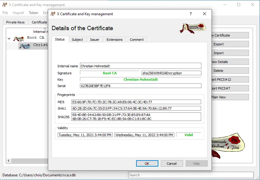 xca screenshot 1