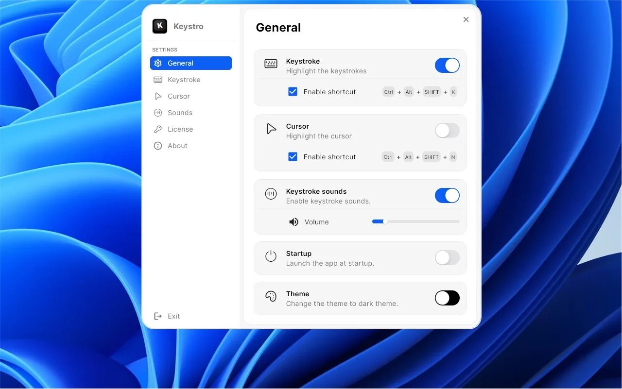 Keystro screenshot 3