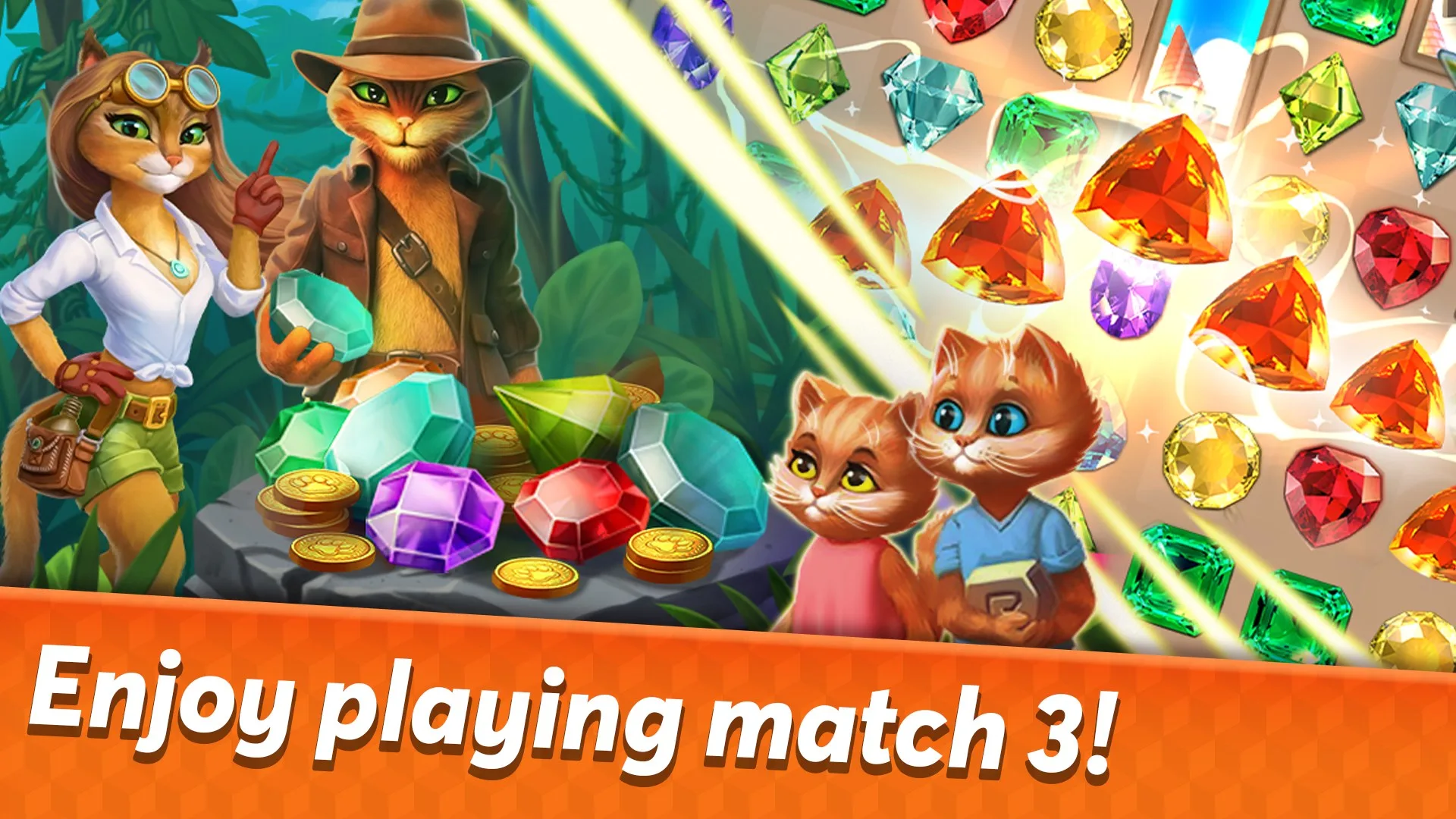 Indy Cat 2: Match 3 game screenshot 2