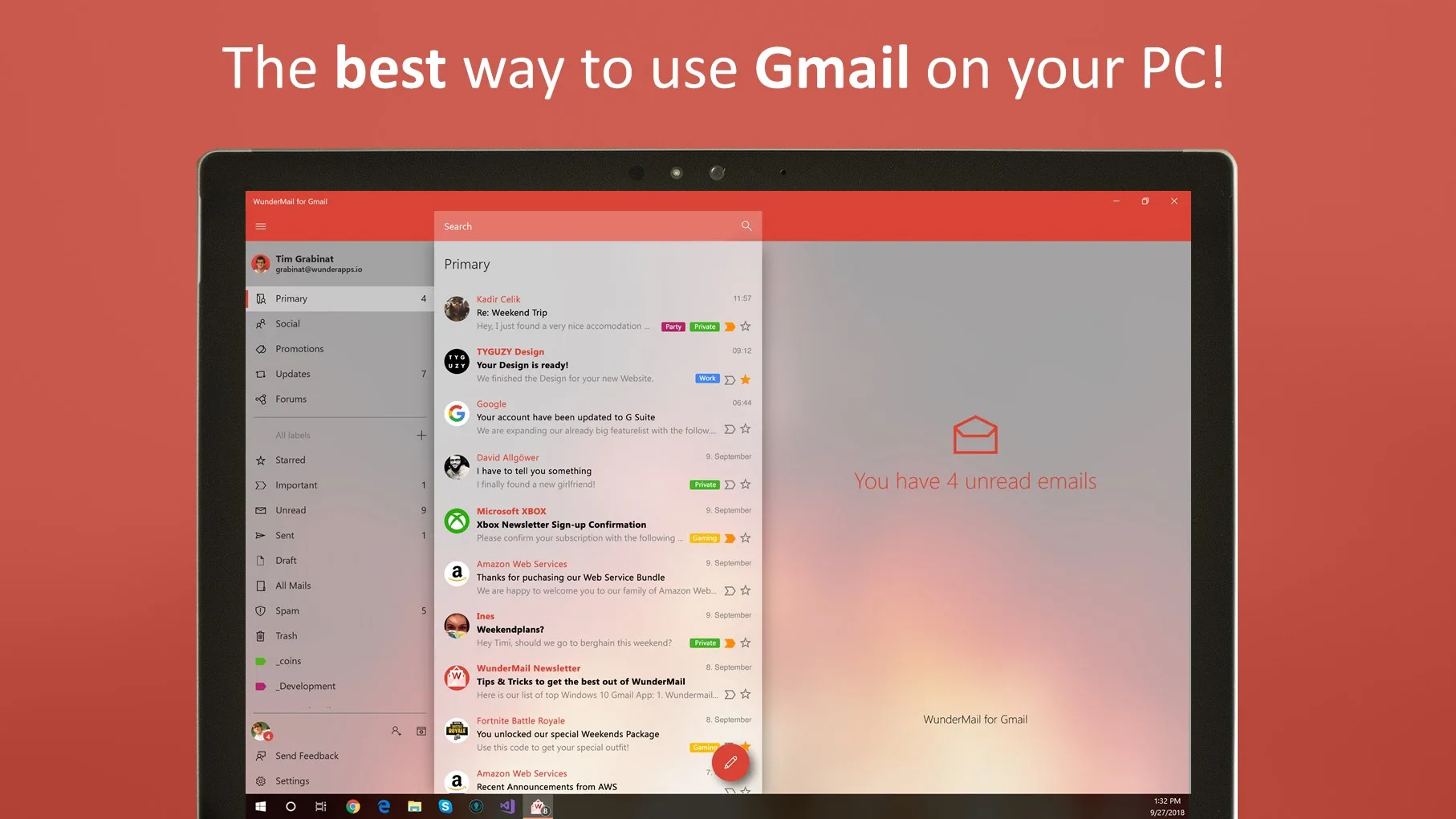WunderMail - Native Mail App screenshot 1
