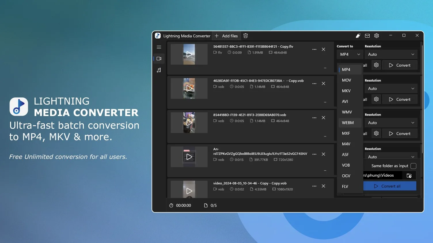 Lightning Media Converter: 4K Video & Audio Suite screenshot 1