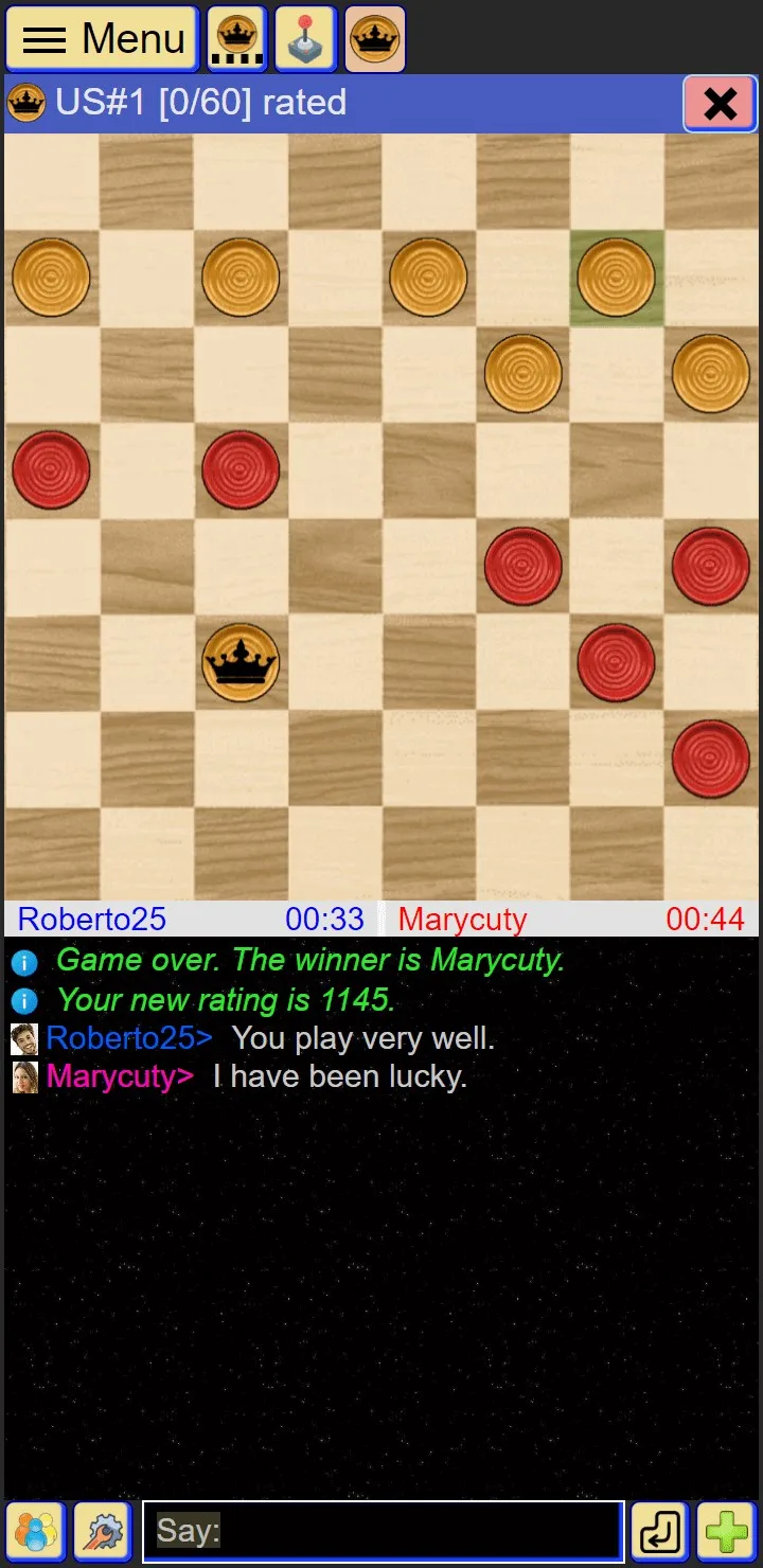 Checkers online game screenshot 1
