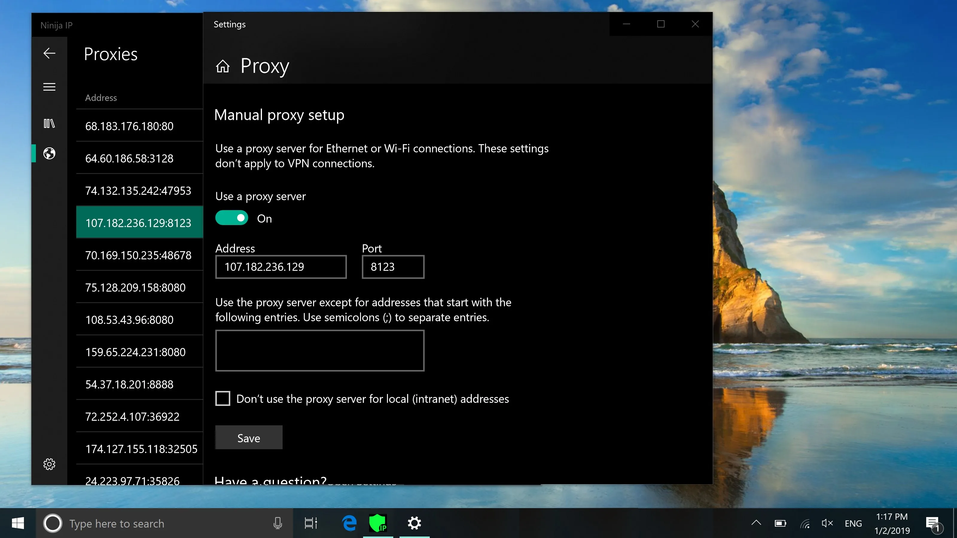 Ninja IP Hider screenshot 1