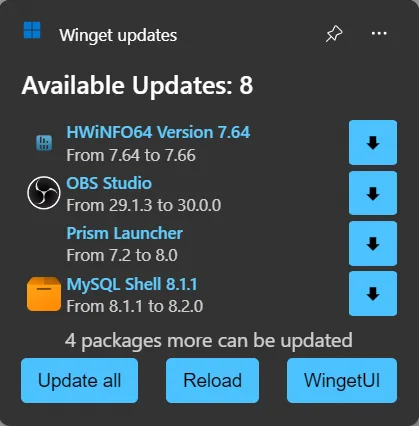 Widgets for UniGetUI screenshot 4