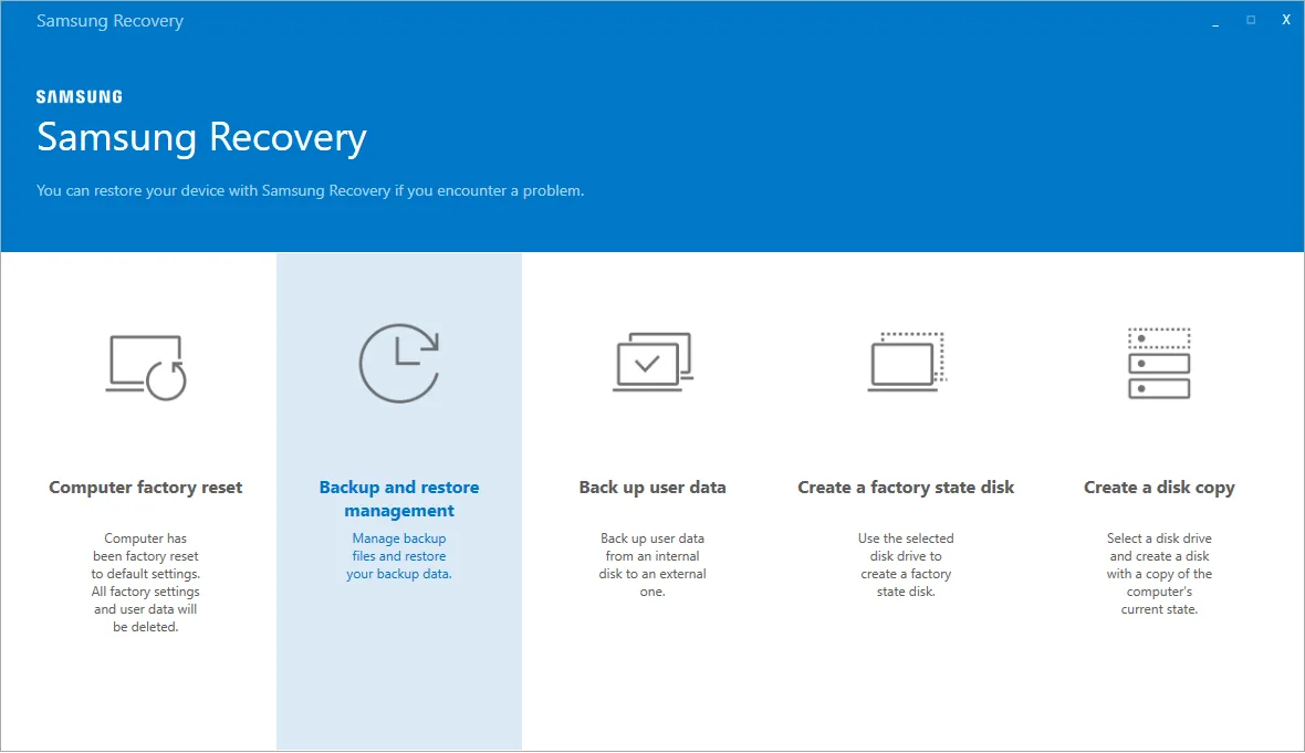 Samsung Recovery screenshot 1
