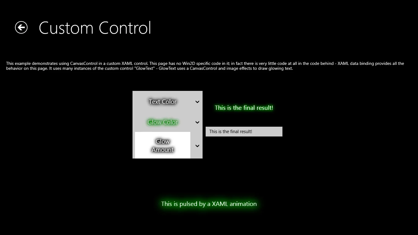 Win2D Example Gallery screenshot 2