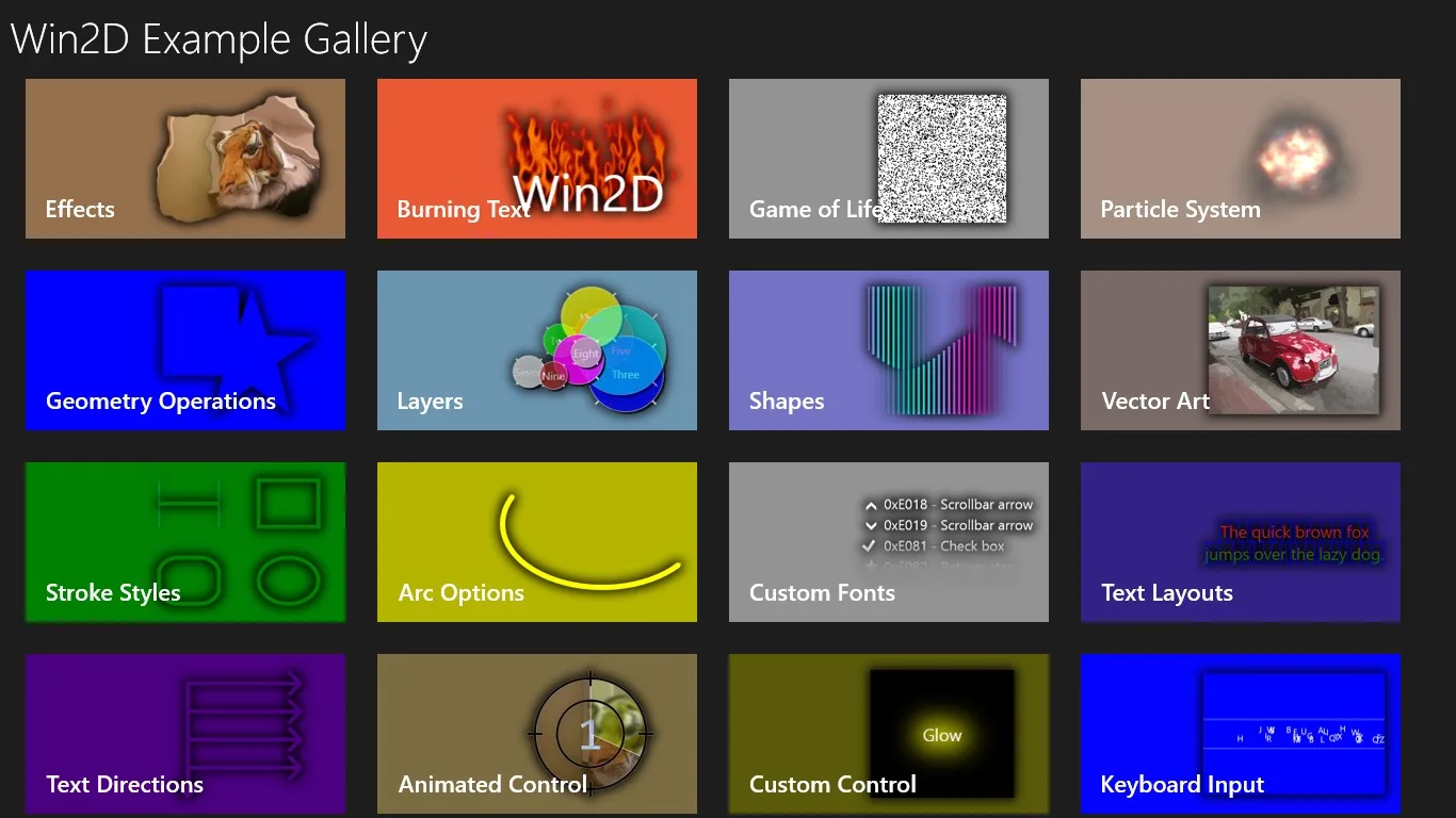 Win2D Example Gallery screenshot 3