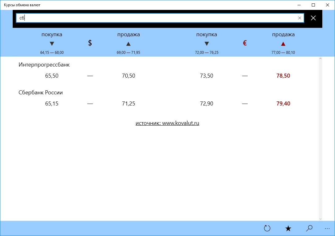 Курсы обмена валют screenshot 2