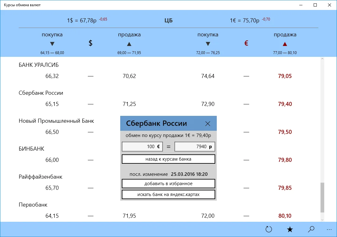 Курсы обмена валют screenshot 3