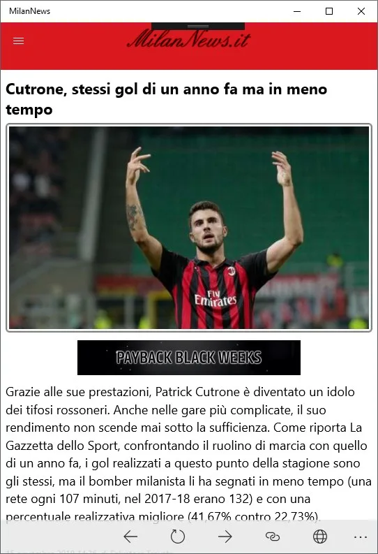 MilanNews screenshot 2