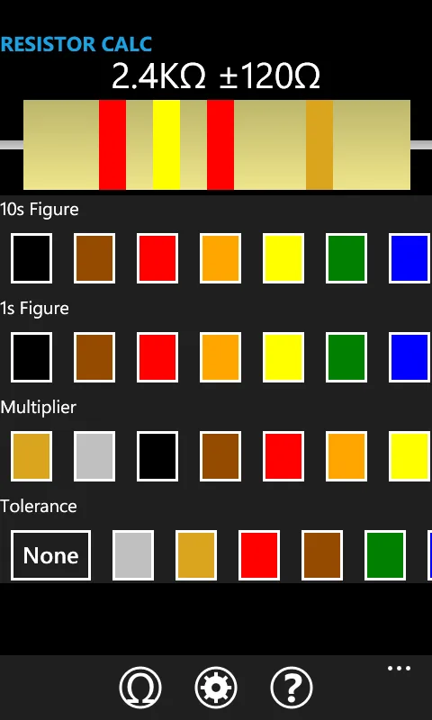 ResistorCalc screenshot 2