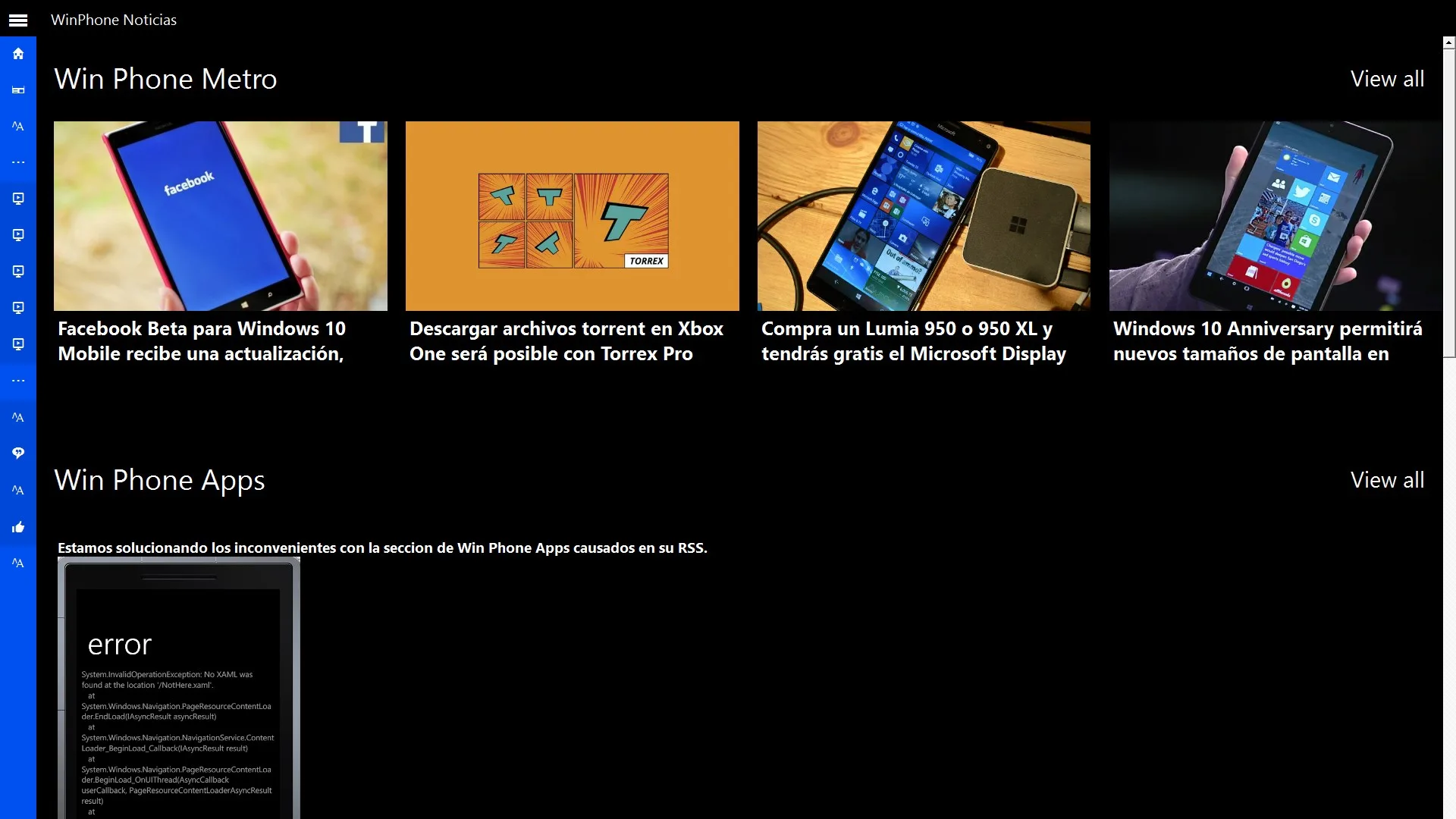 WinPhone Noticias screenshot 1