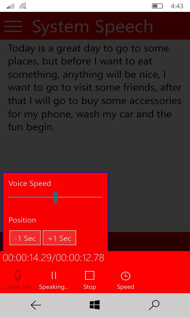 System Speech screenshot 2