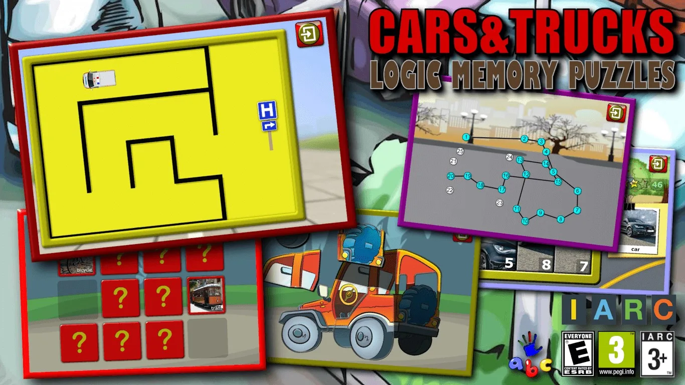 Kids Cars and Trucks Logic Memory Puzzles screenshot 1