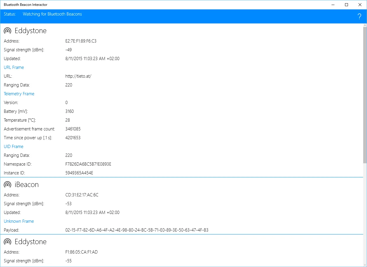 Bluetooth Beacon Interactor screenshot 1