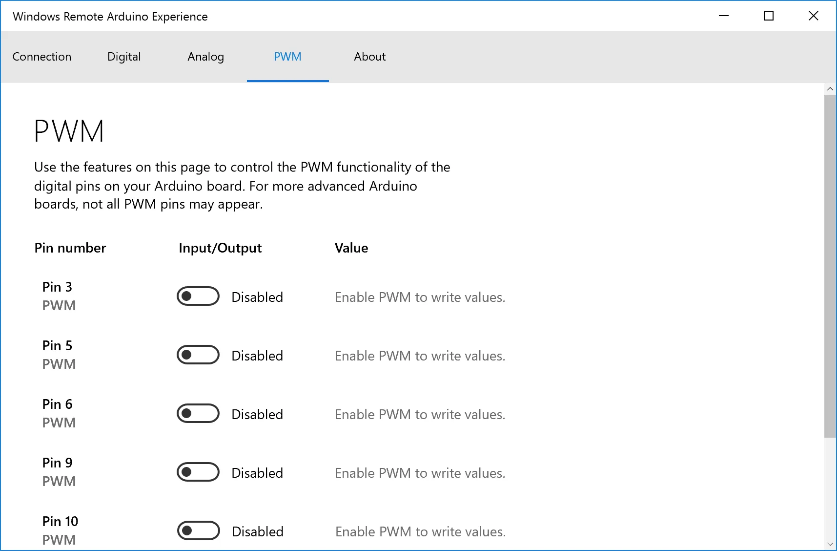 Windows Remote Arduino Experience screenshot 5