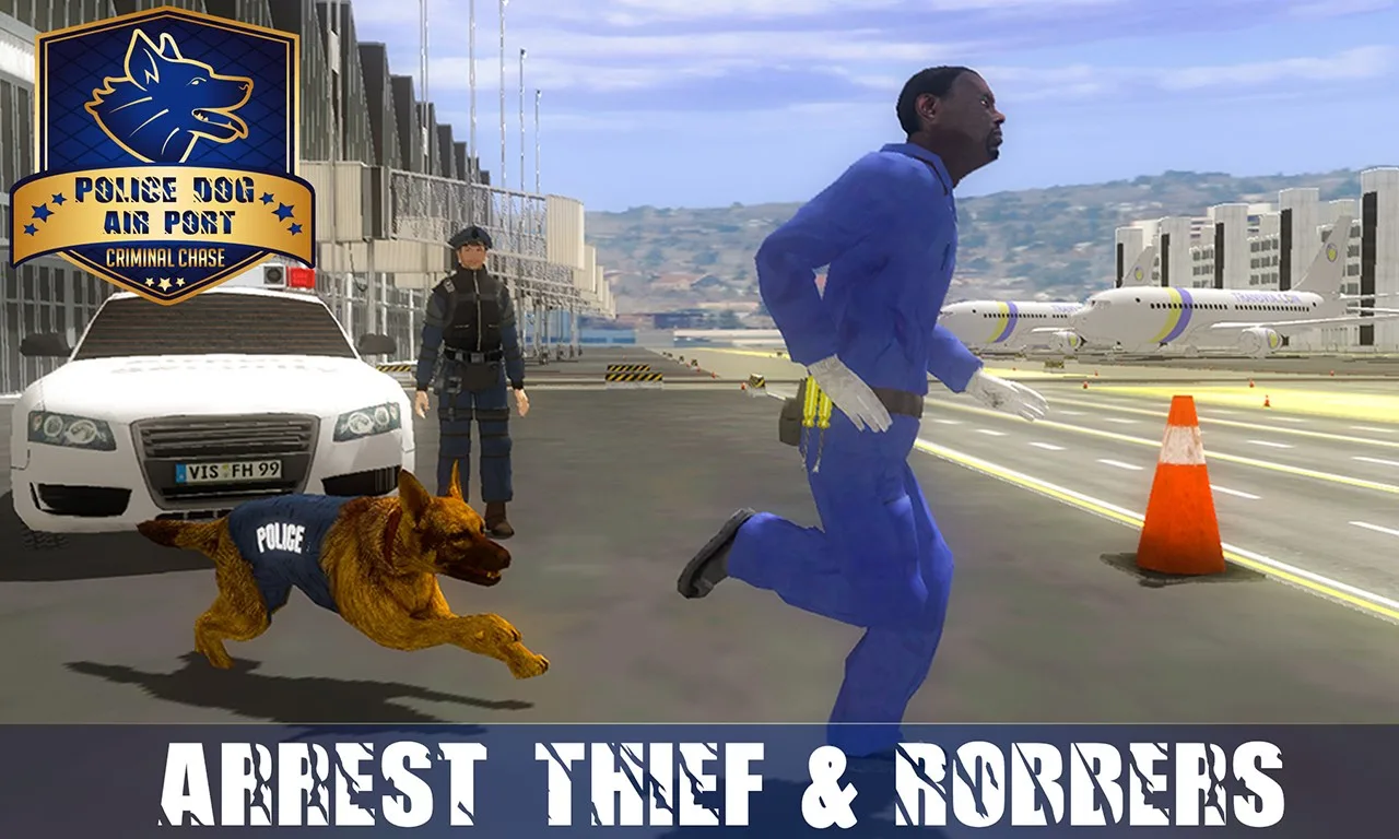 Police Dog Airport Criminal Chase - Arrest Robbers screenshot 1