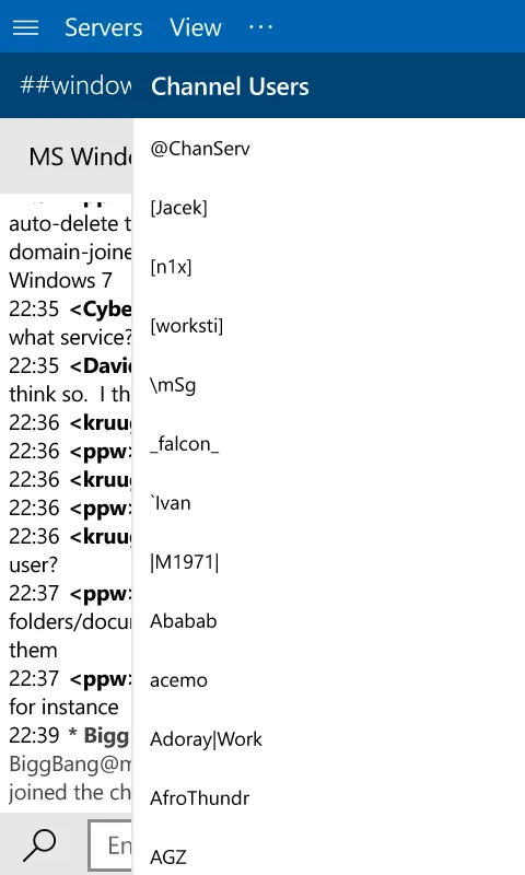 WinIRC screenshot 4