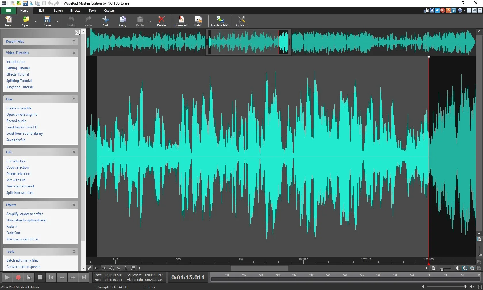 WavePad screenshot 1