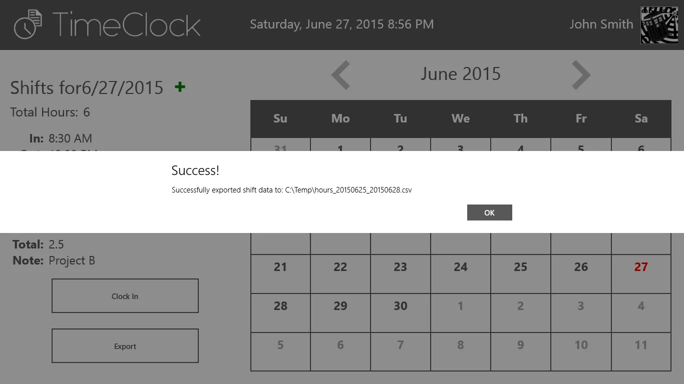 Timeclock screenshot 5
