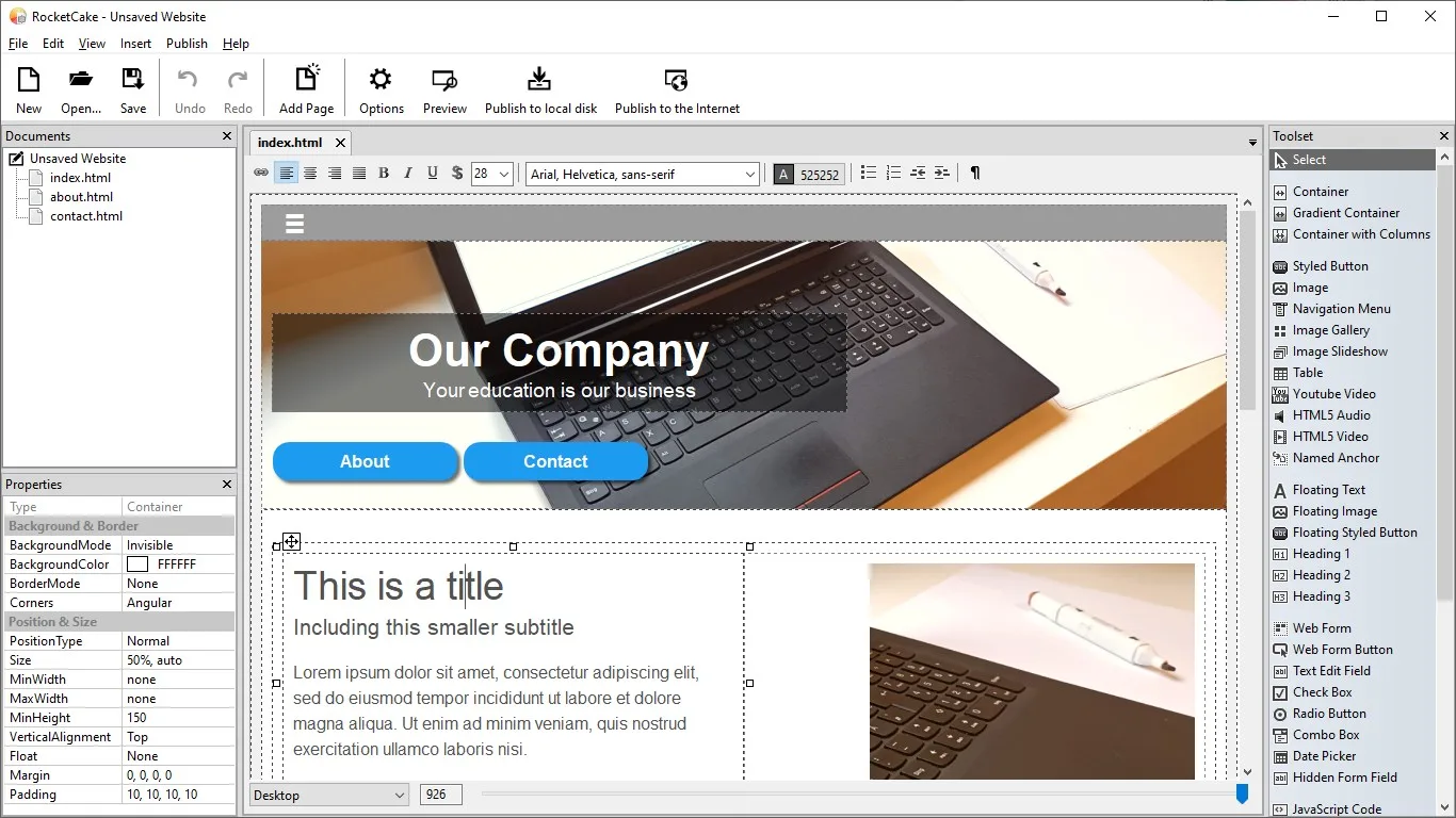 RocketCake Website Builder screenshot 1