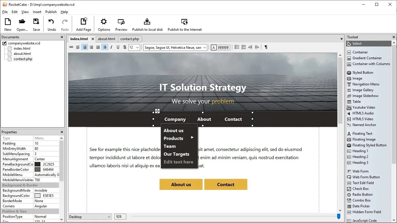 RocketCake Website Builder screenshot 2