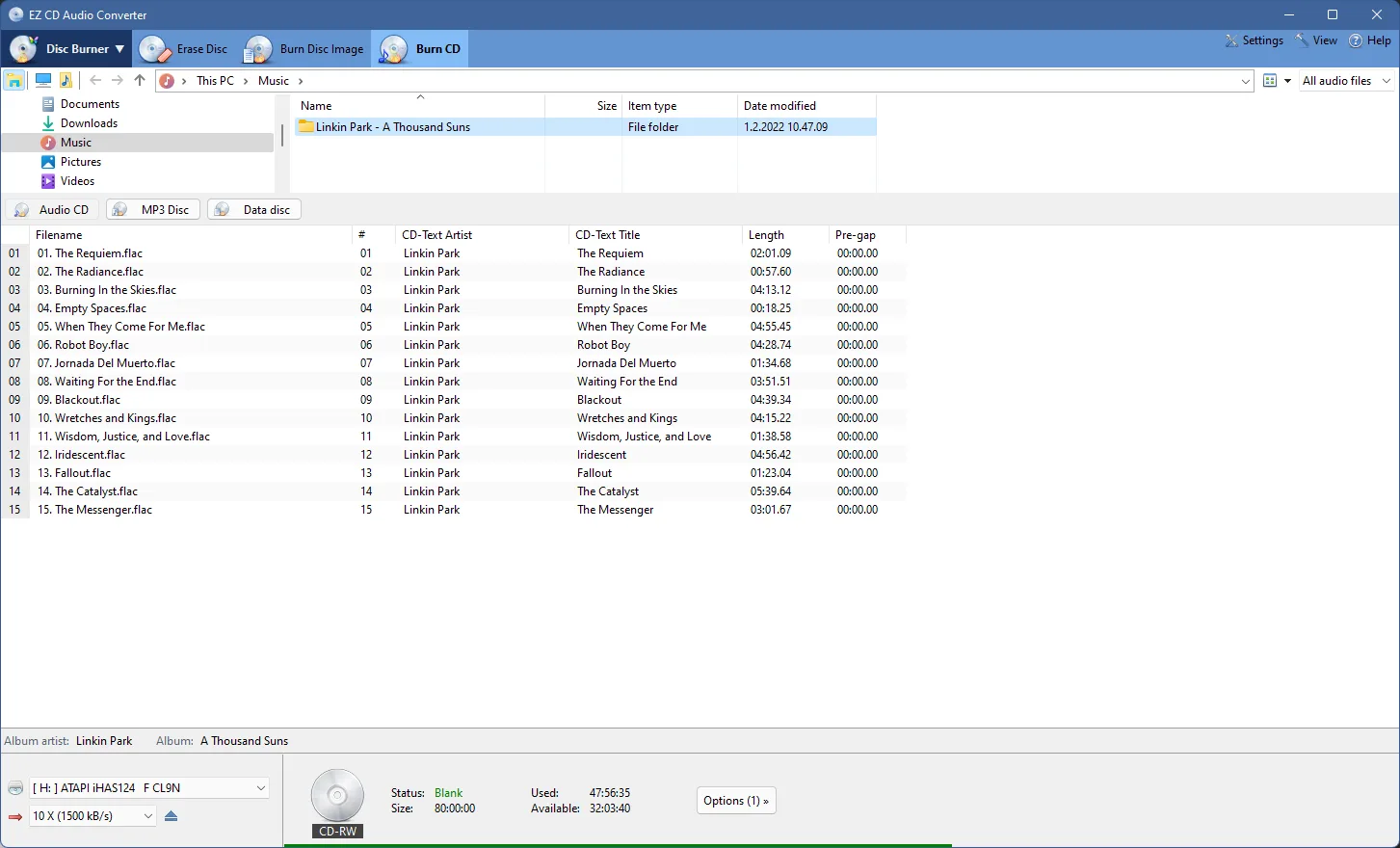 EZ CD Audio Converter screenshot 1