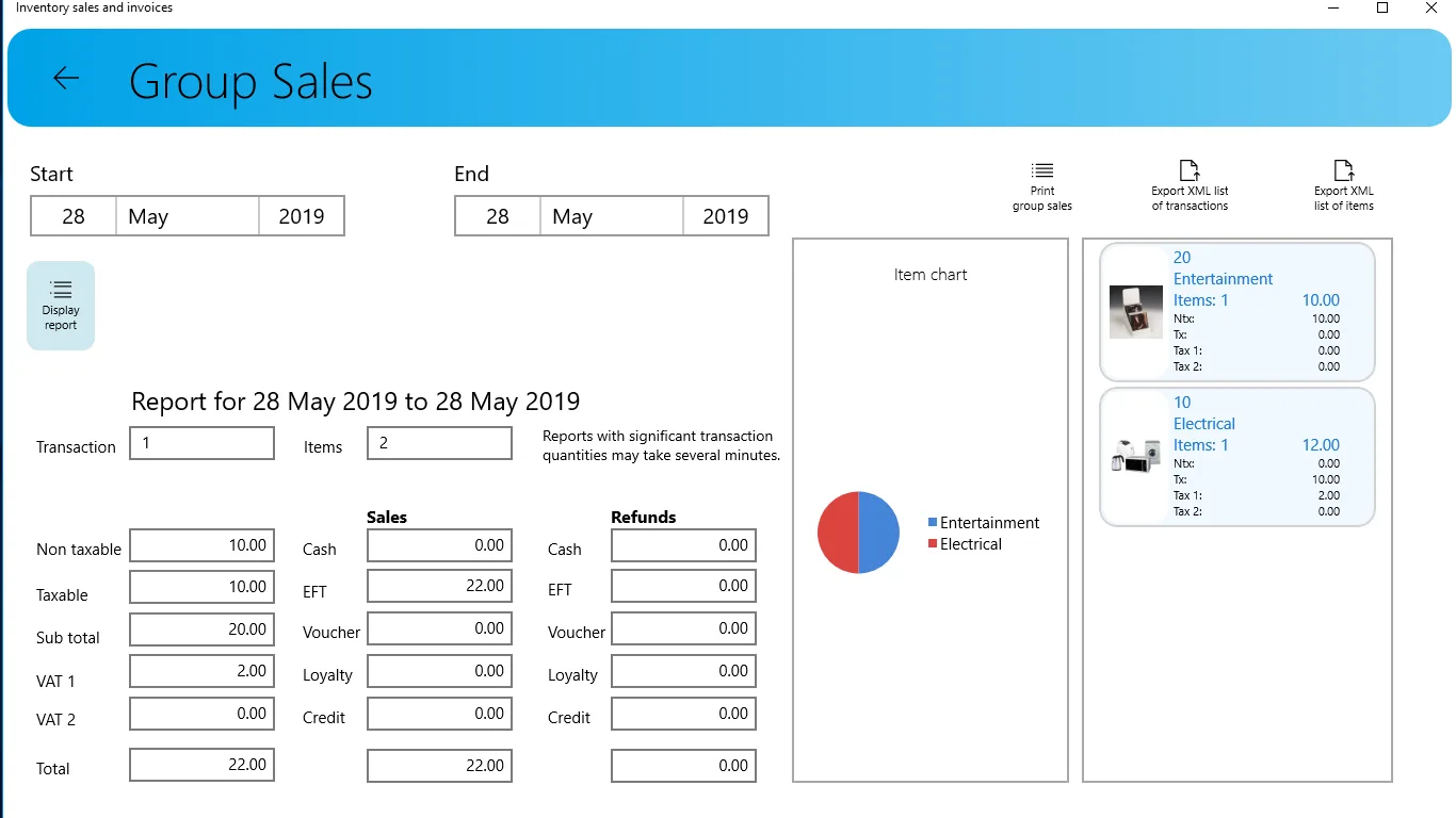 Inventory sales and invoices screenshot 3