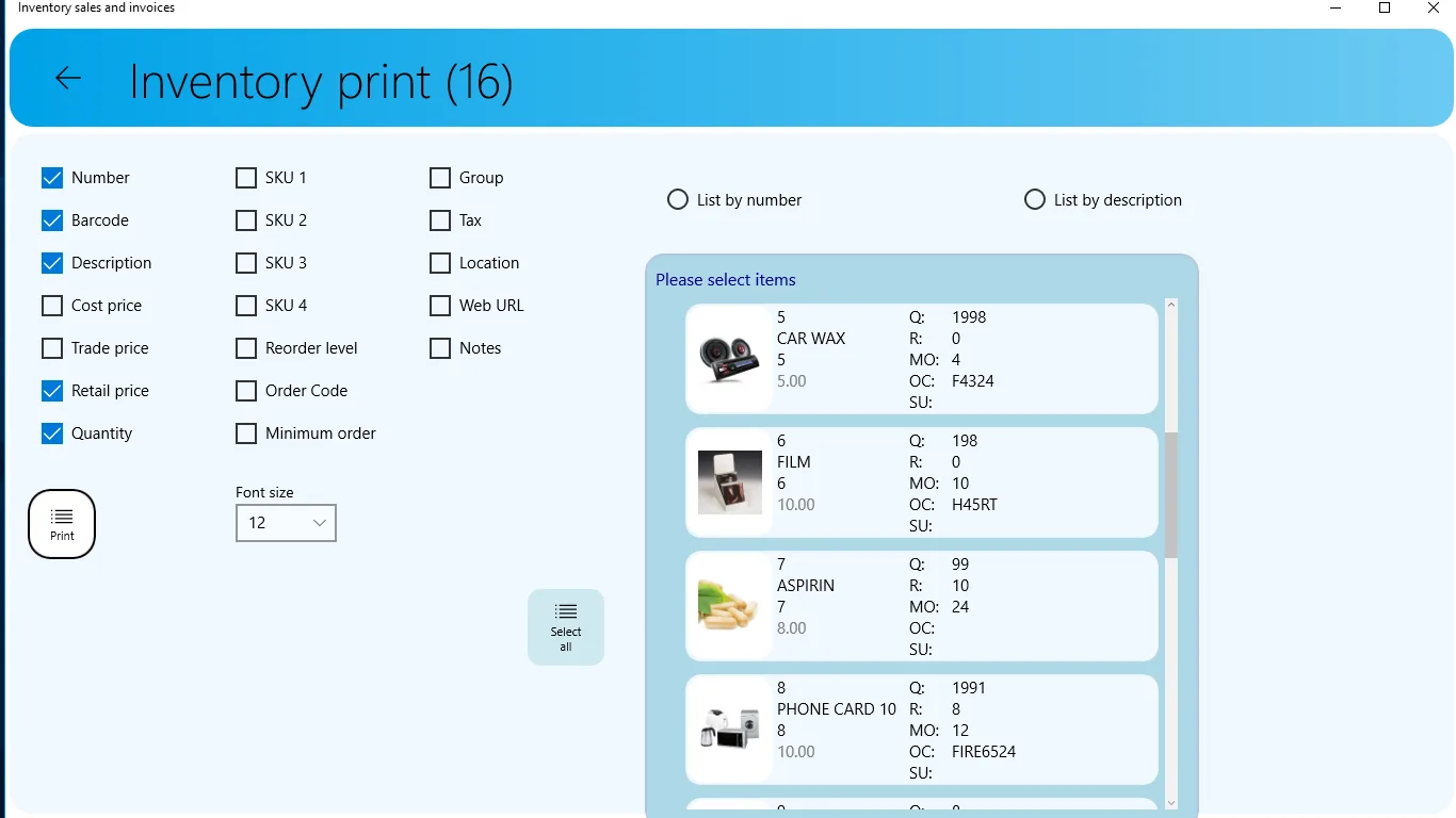 Inventory sales and invoices screenshot 4