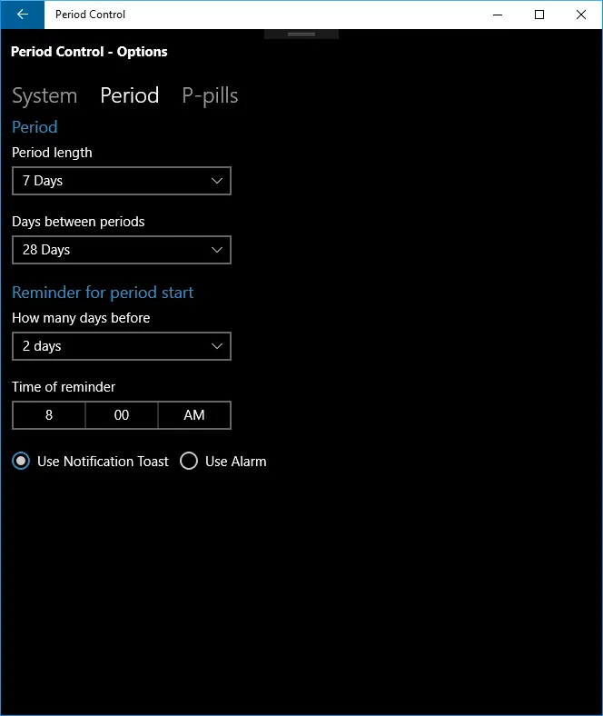 Period Control screenshot 2