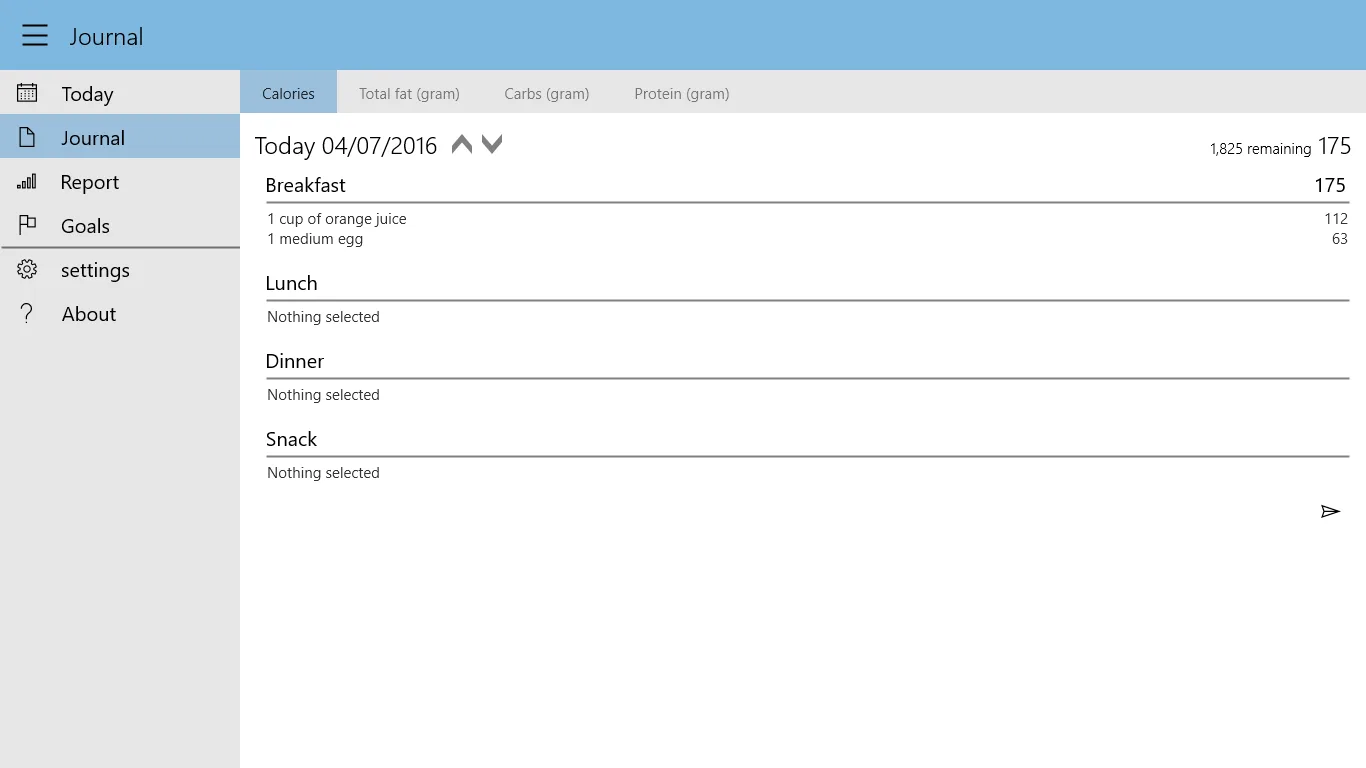 Food Diary v10 screenshot 1