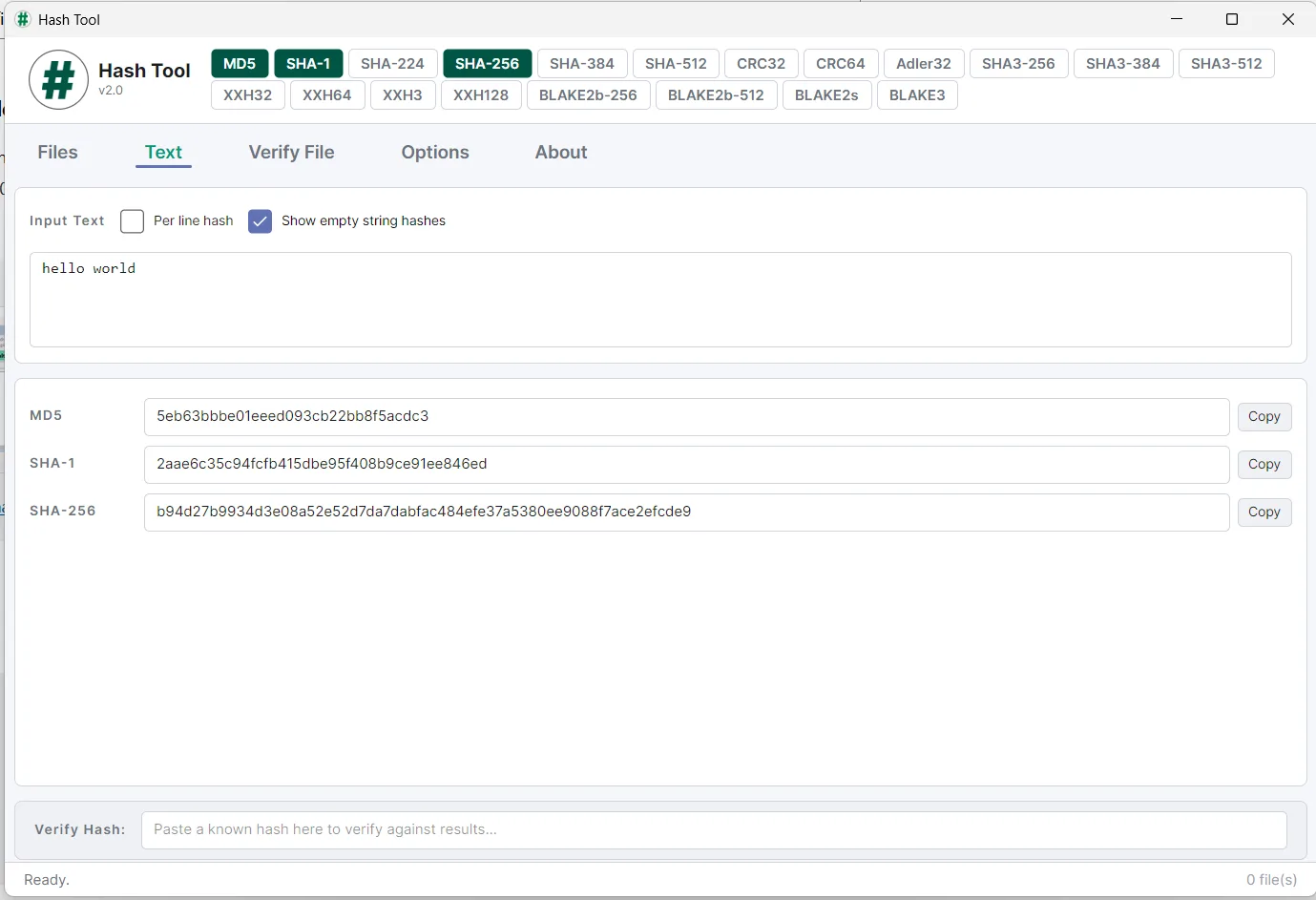 Hash Tool screenshot 1