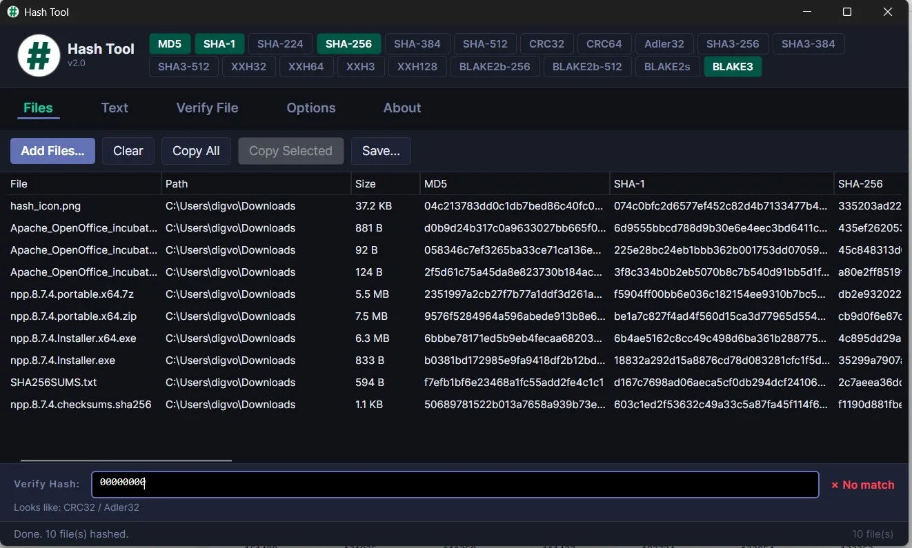 Hash Tool screenshot 2