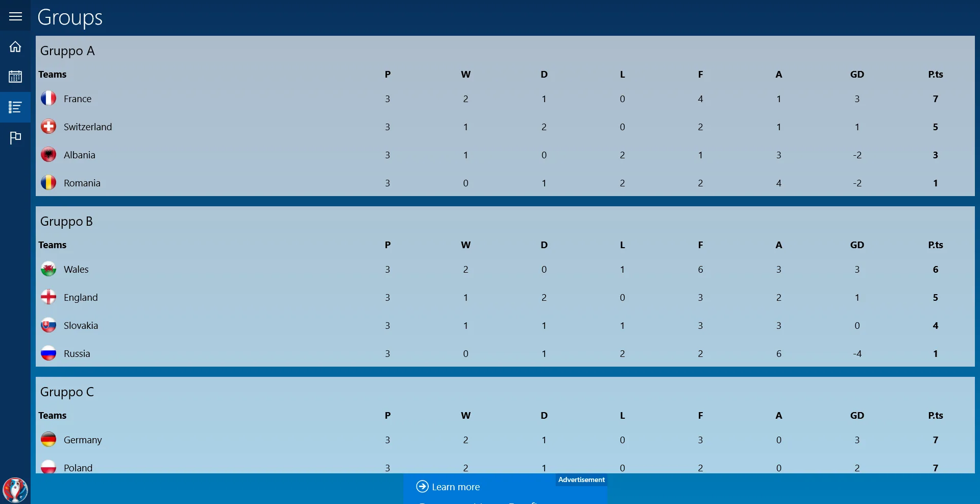 Euro Score 2016 screenshot 1