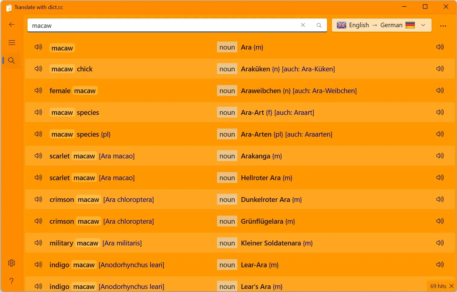 Translate with dict.cc screenshot 1