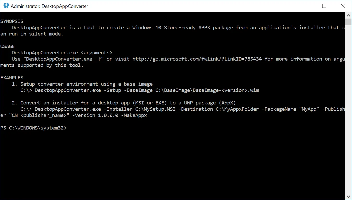Desktop App Converter screenshot 1