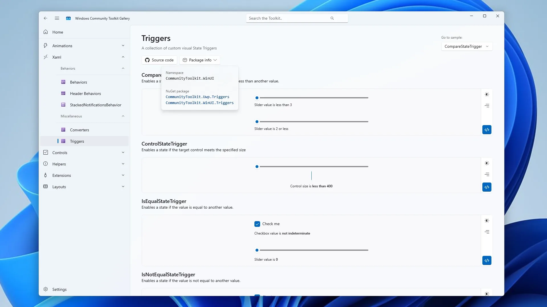 Windows Community Toolkit Gallery screenshot 1
