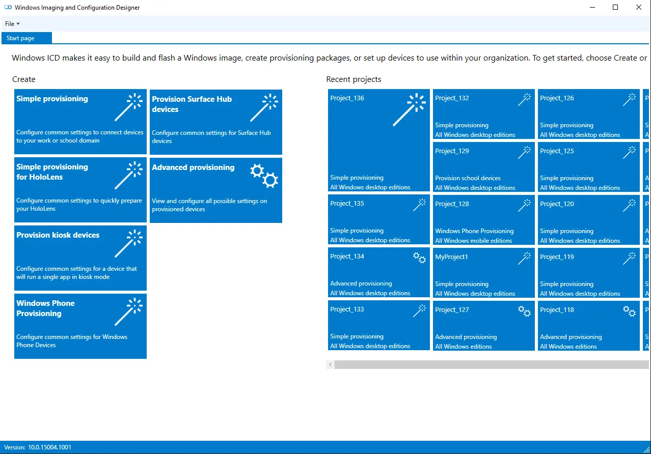 Windows Configuration Designer screenshot 1