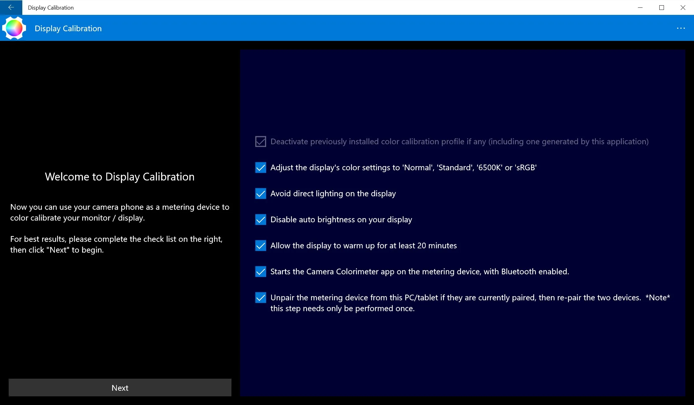 Display Calibration screenshot 2