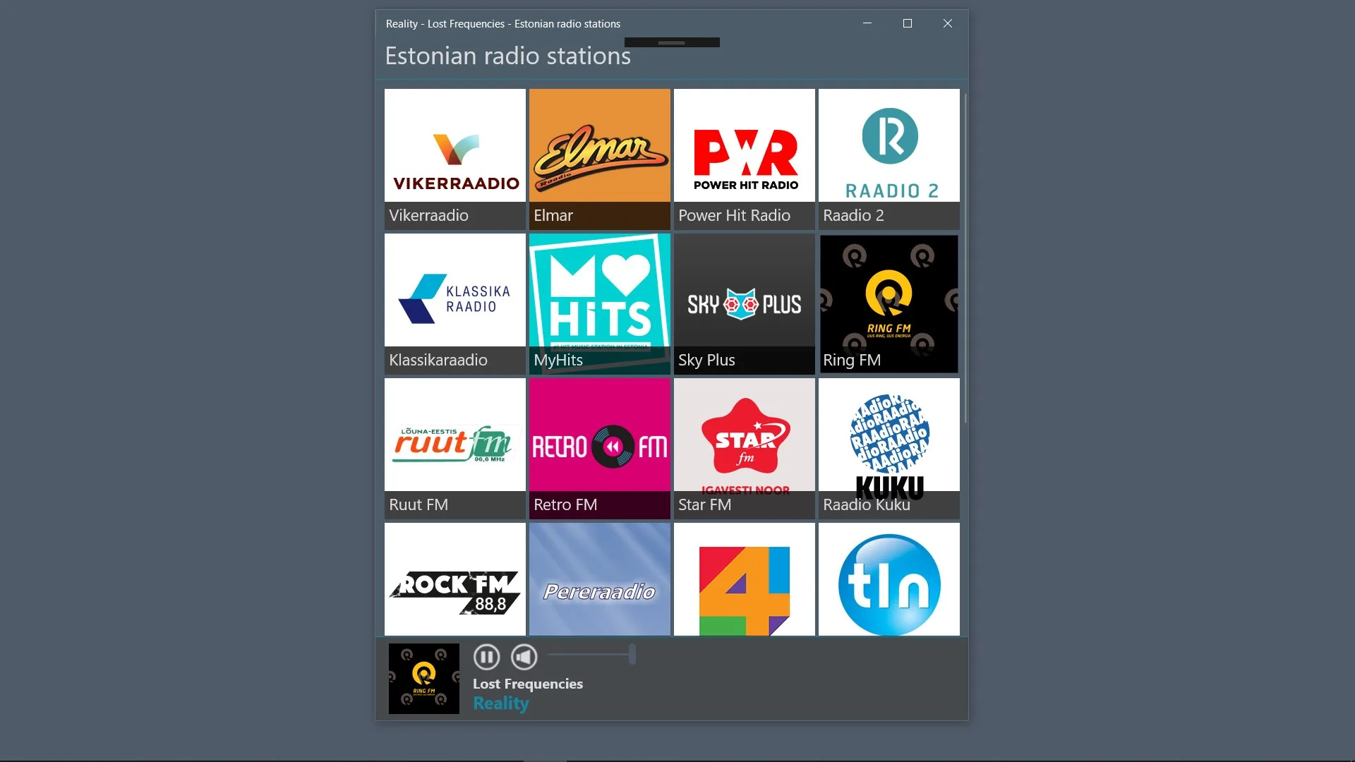 Estonian radio stations screenshot 2