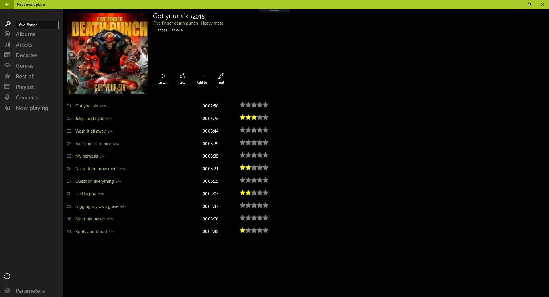 Nova music player screenshot 2