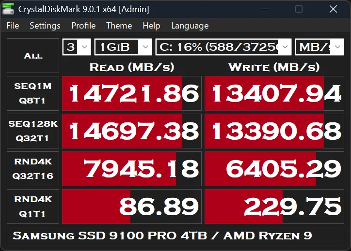 CrystalDiskMark screenshot 3